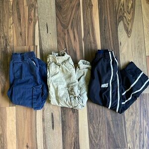 Bundle of 4T pants, brands: Nike, healthtex, Garanimals